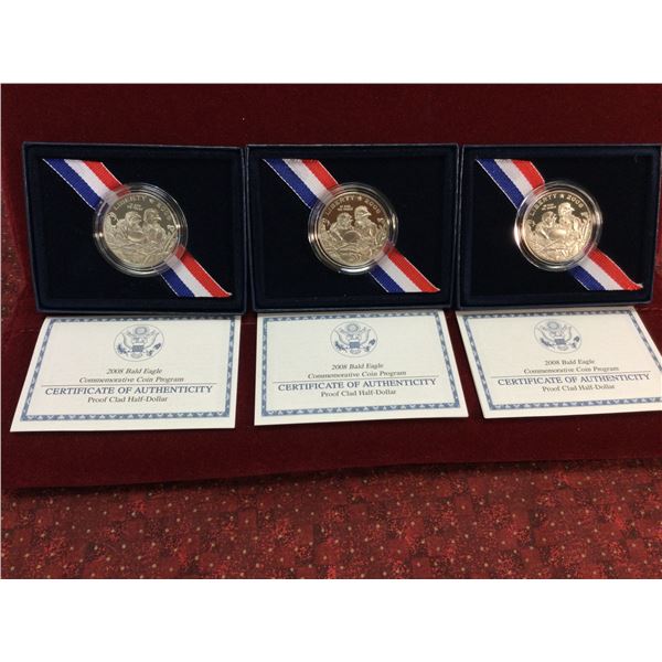 3 U.S. Bald Eagle Commemorative Coins
