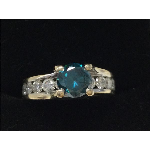 Breathtaking Genuine 2.5ct Blue Diamond, 18kt Gold Ring