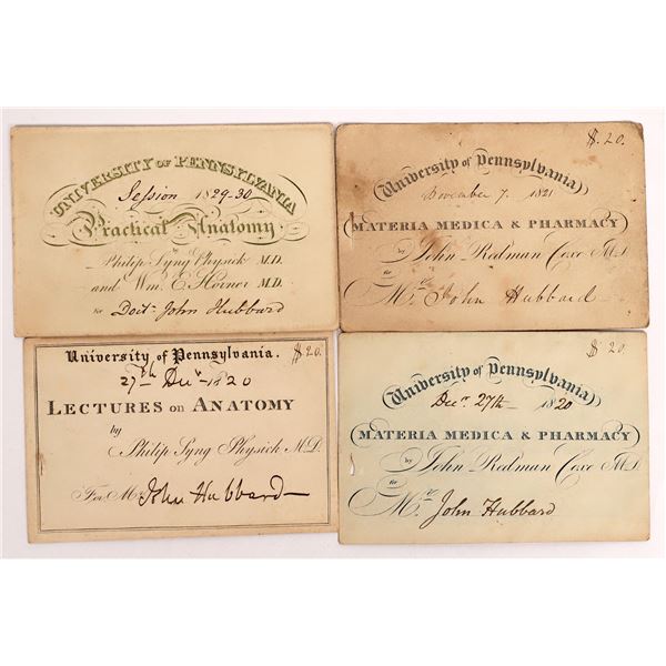 University of Pennsylvania Medical Lecture Tickets, 1820s [163326]