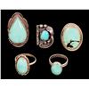 Image 1 : Turquoise and Silver Rings, 5 [160732]
