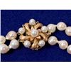 Image 2 : Antique Pearl Necklace, Double Strand w/14k Gold Flower Clasp [142939]