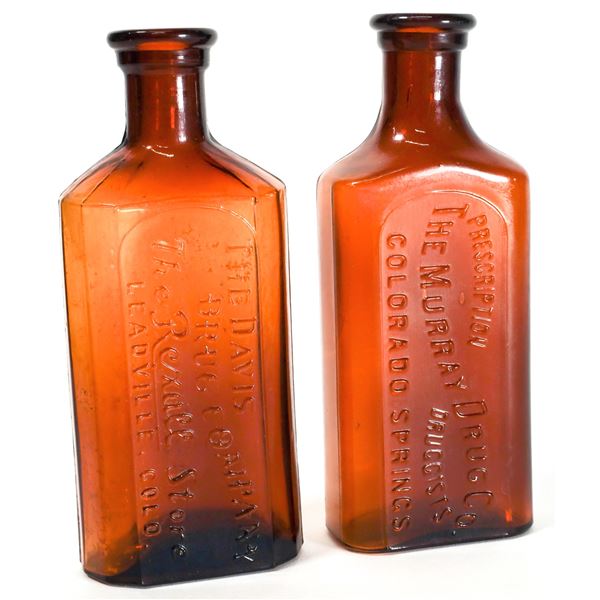 Two Small Amber Davis Druggist Bottles, Colorado [162723]