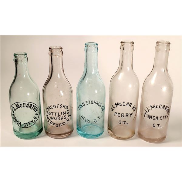 Oklahoma Territory Crown Top Bottles, 5 Different [162700]