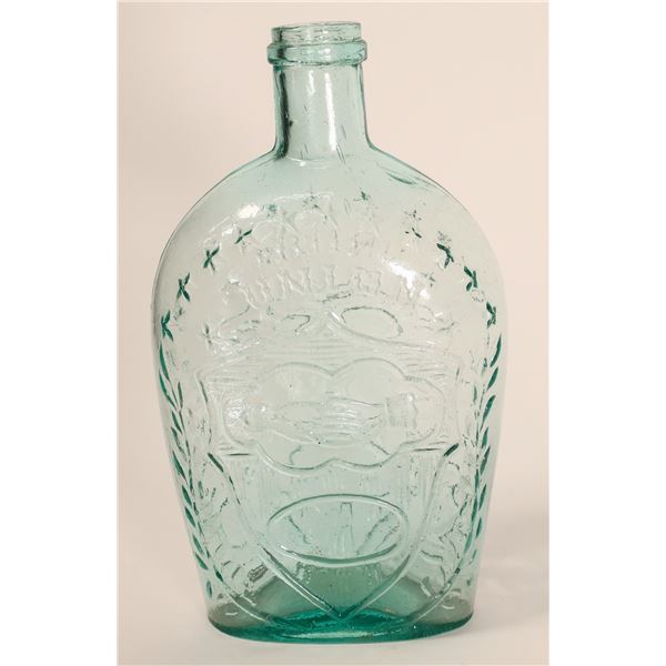 Union Clasped Hands Mint Quart Flask [162610]