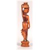 Image 2 : Carved Wood Asian Lady Carrying a Bundle with Feathers on Her Head [161354]