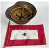 Image 2 : German WW2 M 40 Helmet with an American Service Flag [162504]