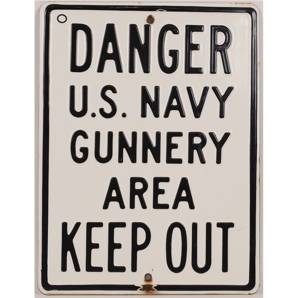 Metal US Navy Gunnery Area Sign [161899]