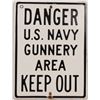 Image 1 : Metal US Navy Gunnery Area Sign [161899]