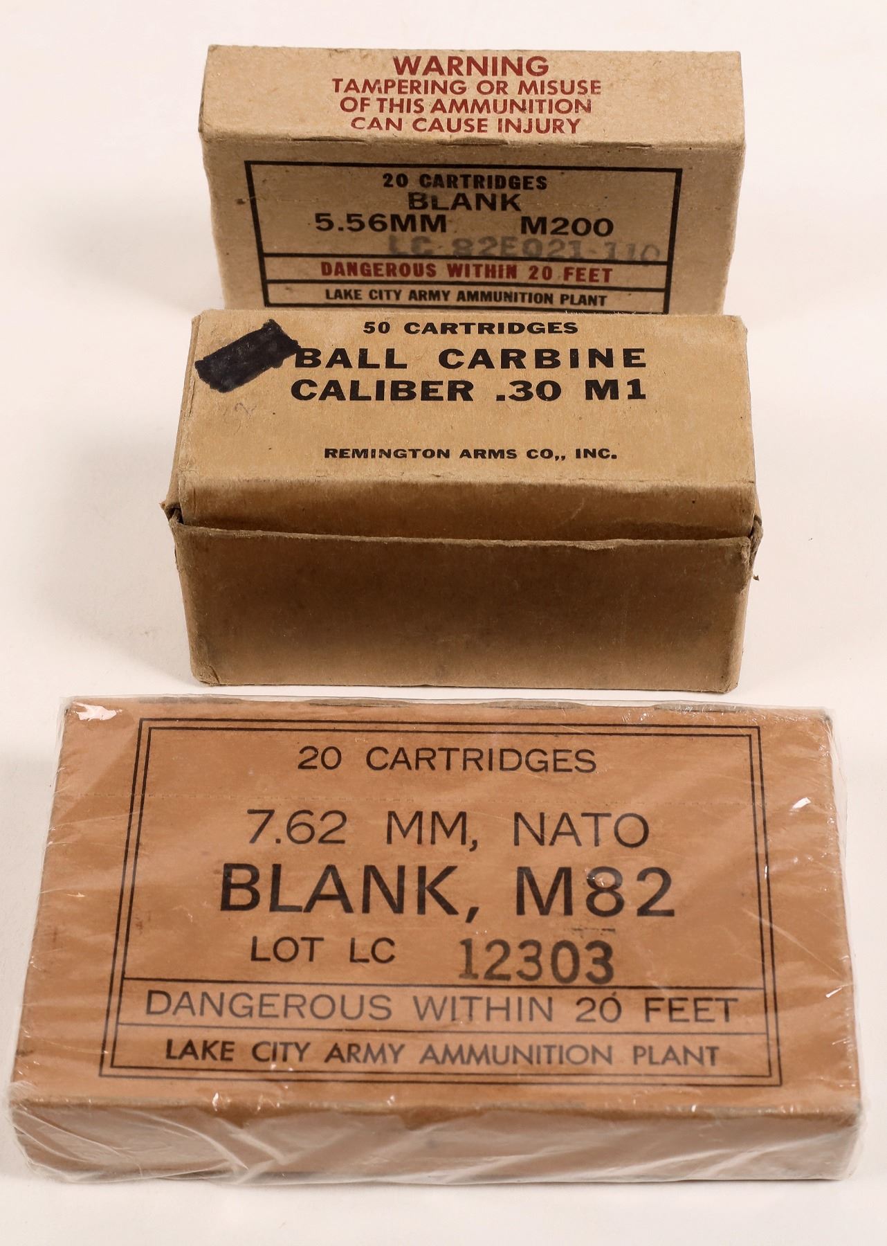 .30 Caliber M1 ammunition, 7.62mm Blanks, 5.56mm M200 blanks [161632]