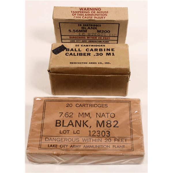 .30 Caliber M1 ammunition, 7.62mm Blanks, 5.56mm  M200 blanks  [161632]