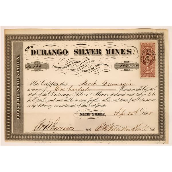 Durango Silver Mines Company Stock [161419]