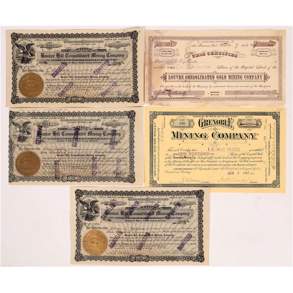 Amador County, California Mining Stock Certificate Group [160416]