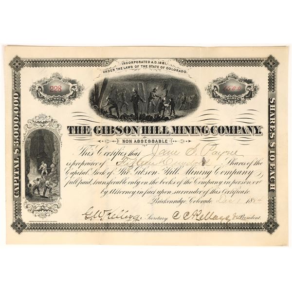 Gibson Hill Mining Company Stock Certificate [155680]