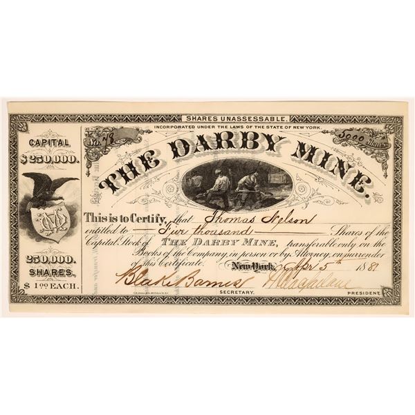 Darby Mine Stock Certificate [161410]