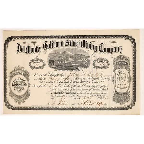 Del Monte Gold and Silver Mining Stock [161422]