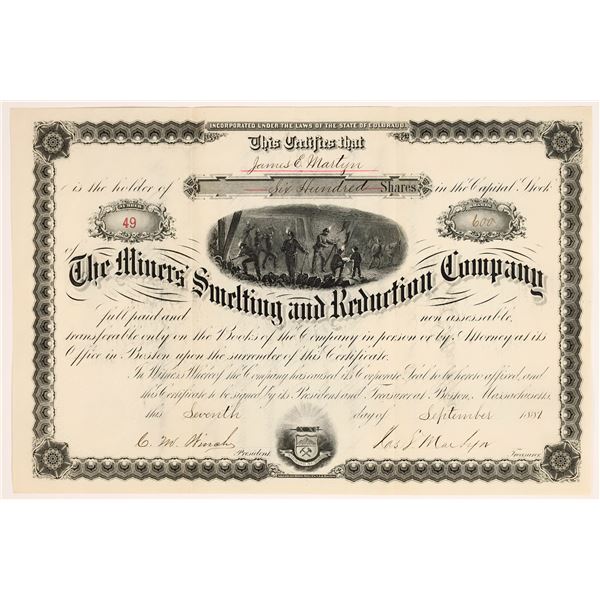 Miners' Smelting and Reduction Company Stock [161381]