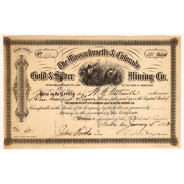 Massachusetts & Colorado Gold & Silver Mining Stock [160621]