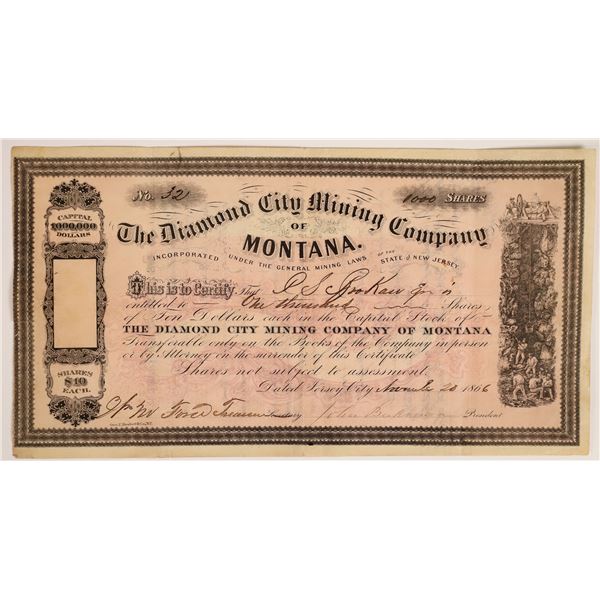 Diamond City Mining Company Stock (of Montana) [161438]