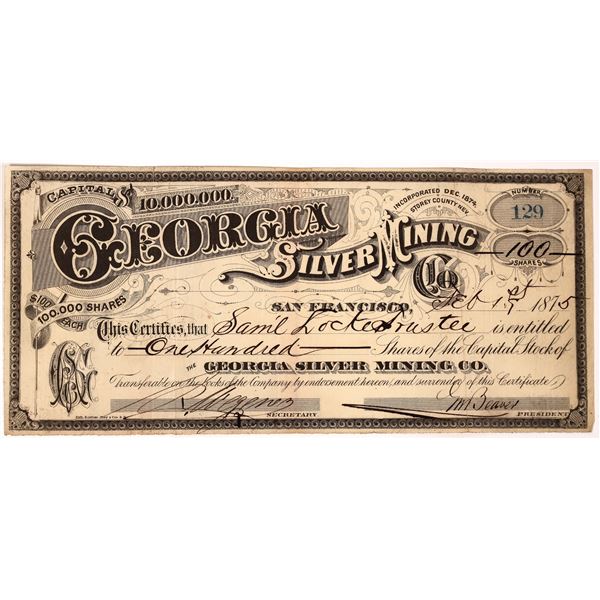 Georgia Silver Mining Company Stock [163606]