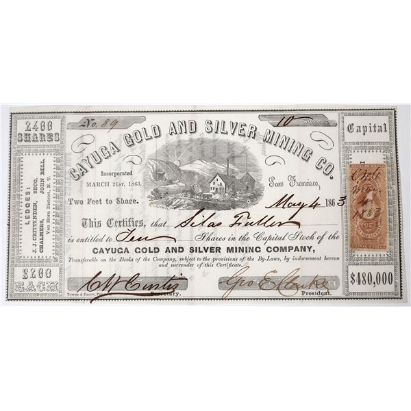 Cayuga Gold and Silver MC Stock; Rare Van Horn Mining District [144434]