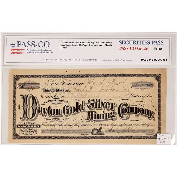 Dayton Gold and Silver Mining Company Stock [163723]