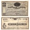 Image 1 : Flowery Mining District Stocks, Comstock Lode (2) - Queen MC, Lady Bryan MC [163712]