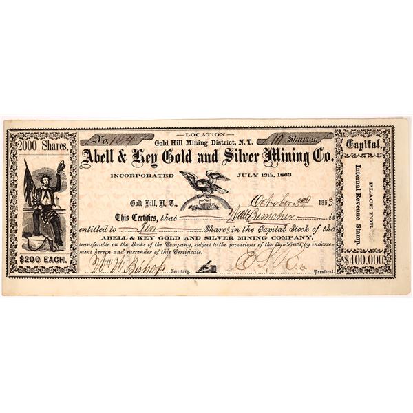 Abell & Key Gold & Silver Mining Company Stock, NV Territorial [163655]