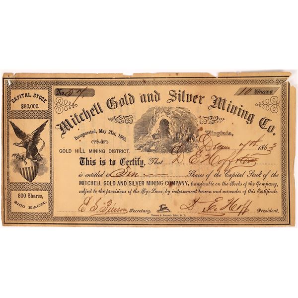 Mitchell Gold and Silver Mining Company Stock, NV Territorial [163667]