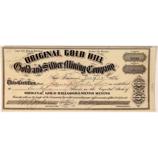 Original Gold Hill Gold & Silver Mining Company Stock [163689]