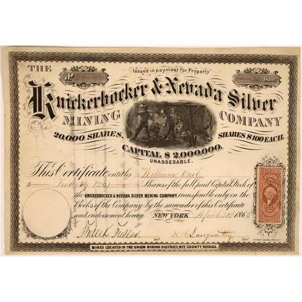 Knickerbocker & Nevada Silver Mining Stock [161400]