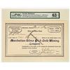 Image 1 : Manhattan Silver Pick Gold Mining Company Stock Certificate [160359]