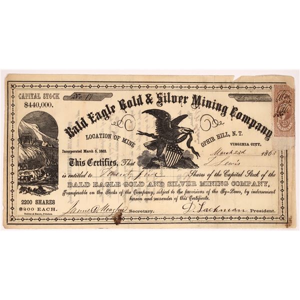 Bald Eagle Gold & Silver Mining Company Stock, NV Territorial [163645]