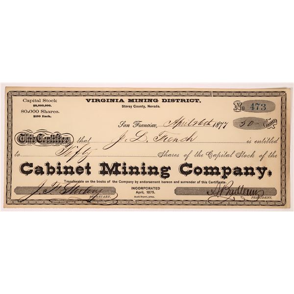 Cabinet Mining Company Stock [163591]