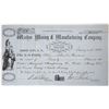 Image 1 : Washoe M&M Co. Stock Certificate; Washoe City Mining and Mills [144436]