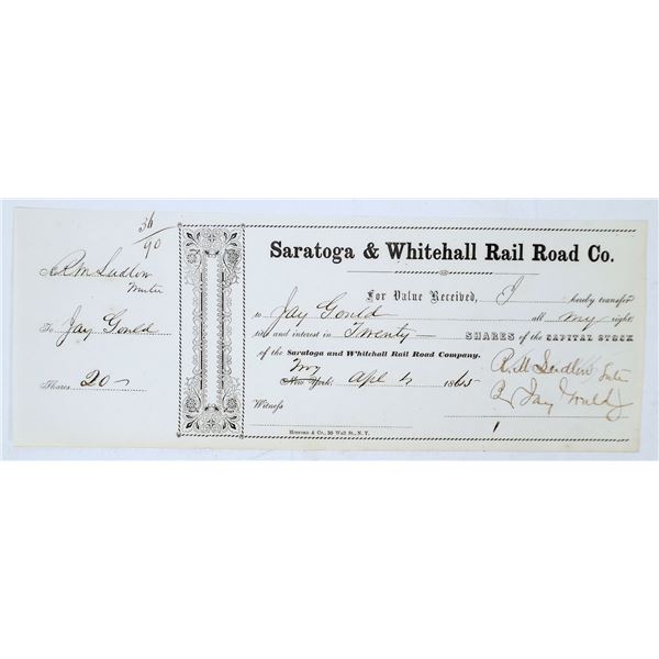 Jay Gould Saratoga & Whitehall Rail Road Co. Stock [162357]