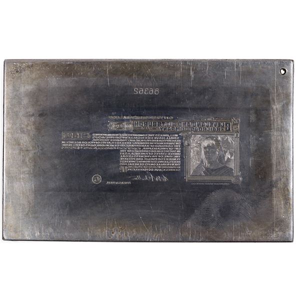 Cleveland & Pittsburgh Railroad Co. Bond Coupon Printers Plate, ABN [163879]