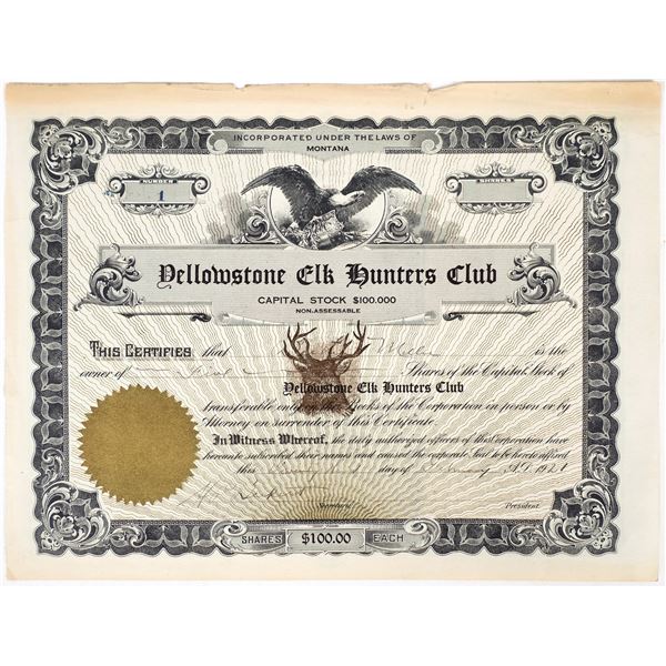 Yellowstone Elk Hunters Club Stock, #1 [162202]