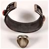 Image 2 : Silver, Turquoise, Red Stone Cuff and Ring [160738]