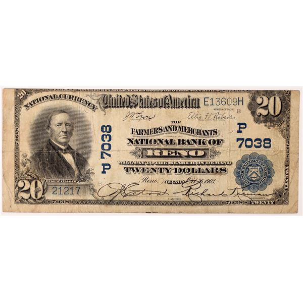 Farmers and Merchants National Bank $20 Blue Seal [164272]