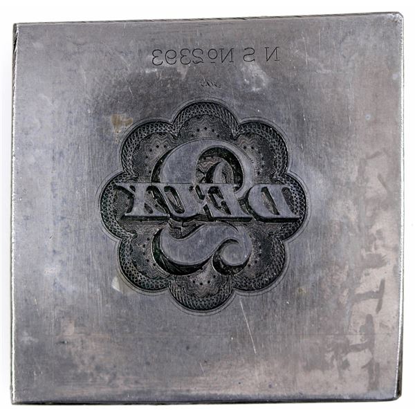 American Bank Note Company Printers Plate for Banknote or Scrip: "2" / "Deux" [163822]
