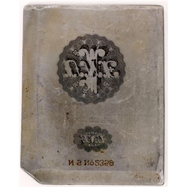 American Bank Note Company Printers Plate for Banknote or Scrip: "Une" [163814]