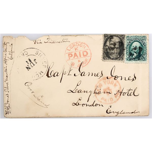 Silver Mountain, CA Cover & Letter to Capt. James Jones, 1868  [163968]