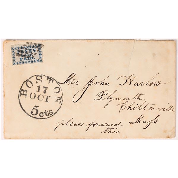 Private Carrier, Penny Post Paid, Boston [162897]