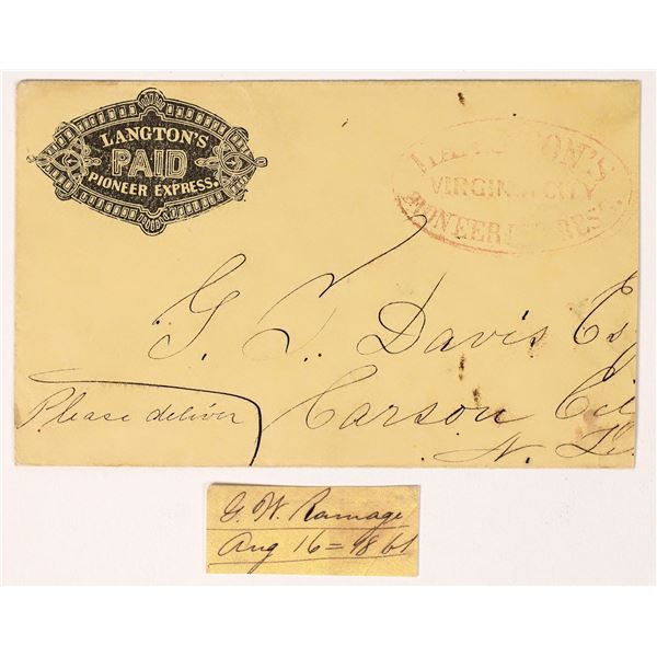 Langton Pioneer Express Cover-Rare Nevada [162748]