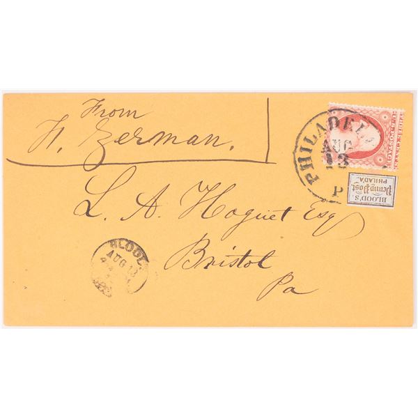 Blood's Penny Post Philadelphia Cover [162896]