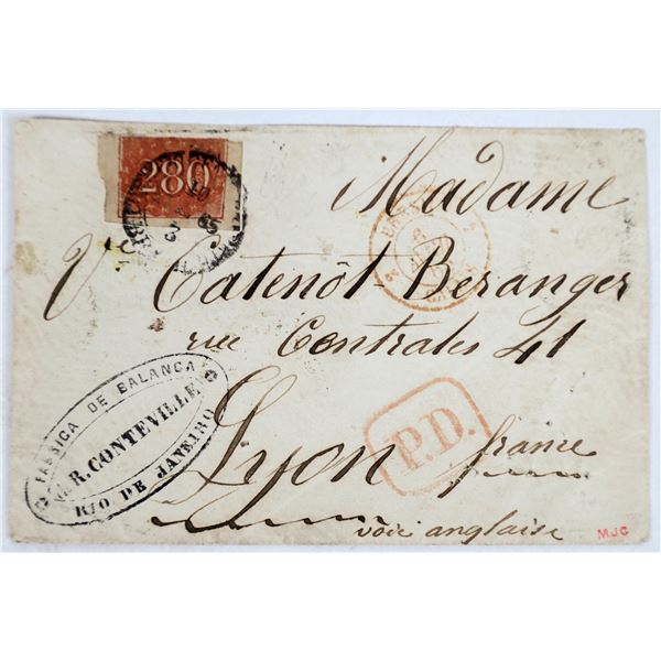 Brazil, 1865 Cover to Lyon, France [162303]