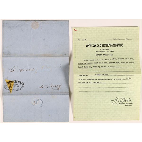 Mexico, 1861 Lettersheet to Monterey [162259]