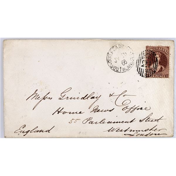 New Zealand, 1866 Cover to London [162449]