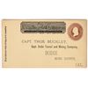 Image 1 : Wells Fargo Postal Cover for Bodie Tunnel & Mining Company [164063]
