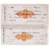 Image 1 : Pacific Mill & Mining Co. Revenue Check Pair Signed by Mackay & Fair [163898]